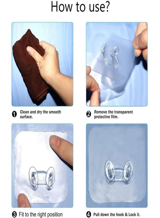 Concepta Multifunctional Power Plugs - Self Adhesive Stickers Socket Holder Transparent Wall Storage Hanger for Keys, Kitchen Items - Pack of 5 - Image 5